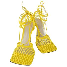 Sandali Gialli in Tessuto Stretch Bottega Veneta