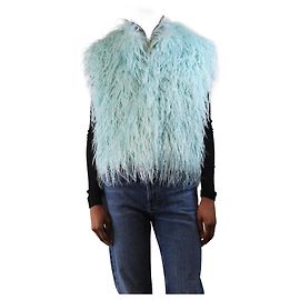 Forte Forte Aqua blue faux-fur vest - size UK 6
