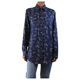 Camisa paisley azul oscuro - talla UK 6 - Acne