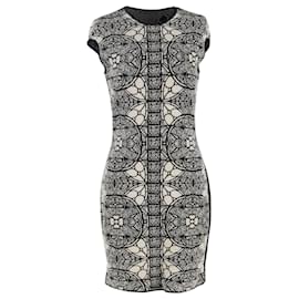 Vestido Mini Impreso Alexander McQueen en Lana Multicolor - Alexander Mcqueen