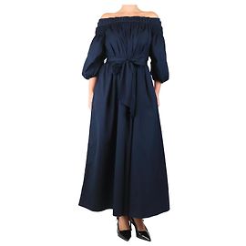 Gabriela Hearst Vestido midi de algodão azul marinho - tamanho UK 10