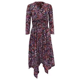 Vestido midi asimétrico con estampado floral Maje en viscosa multicolor