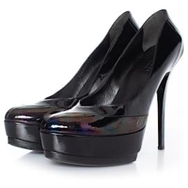 Schwarze Plattform-Pumps mit Öleffekt von Gucci