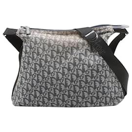 Dior Borsa a spalla in tela Trotter vintage blu 2001