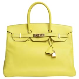 Hermès Borsa Birkin 35 in pelle Epsom verde lime