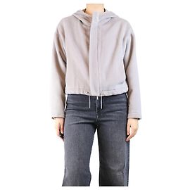 Fabiana Filippi Chaqueta corta con capucha gris - talla UK 8