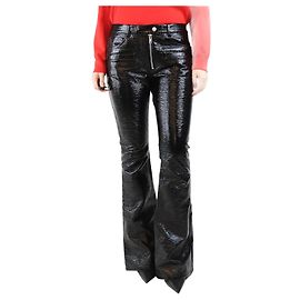 Courreges Pantaloni in ecopelle neri - taglia UK 12