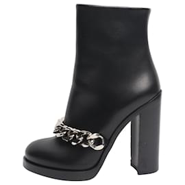 Botas de cuero negro con cadena en la parte frontal - tamaño EU 36 (UK 3) - Givenchy