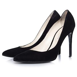 Décolleté in suede nero Balmain.