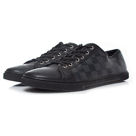 Sneakers in tela damier nera Louis Vuitton