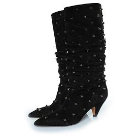 Botas arrugadas de ante rockstud Valentino Garavani