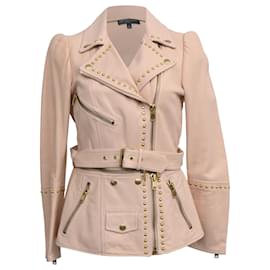 Chaqueta con tachuelas Alexander McQueen en cuero nude