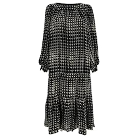Celine Midikleid mit geometrischem Druck aus mehrfarbiger Seide - Céline