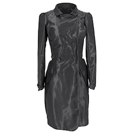 Balenciaga Double Breasted Coat in Black Polyester
