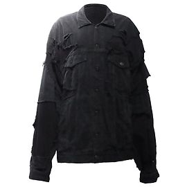 Chaqueta de mezclilla patchwork negra de algodón Balenciaga Unity Sports Icon