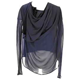 Drapierter Haider Ackermann Top aus marineblauer Seide