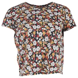 Camiseta con estampado floral Sandro en algodón multicolor