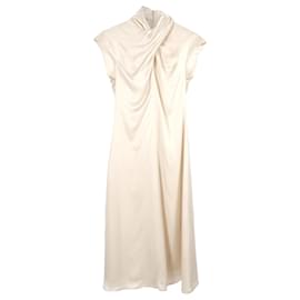 Autre Marque Vestido Midi Drapado Beaufille en Acetato Crema