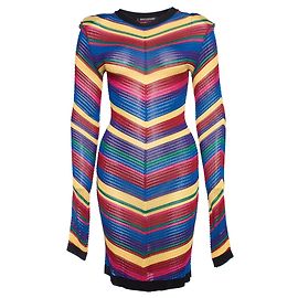 Abito in maglia a righe arcobaleno Balmain.