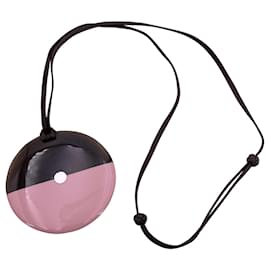 Hermès Round Horn Necklace Pink