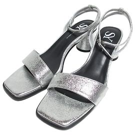 Autre Marque United Arrows Metallische Sandalen mit quadrater Zehenpartie