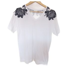 Autre Marque Baumwoll-T-Shirt mit Blumenmuster von Dries Van Noten