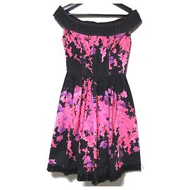 Autre Marque Ärmelloses Kleid mit Fransen und Blumenmuster von Blumarine