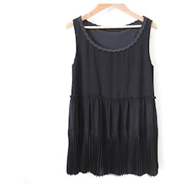 Autre Marque Blusa senza maniche con pieghe a strati FOXEY NEW YORK