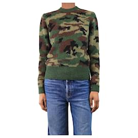 Grüner Camouflage-Wollpullover - Größe UK 14 - Miu Miu