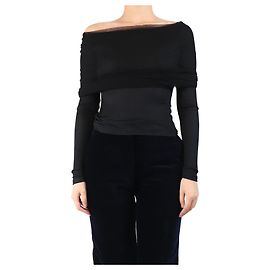 Autre Marque Top in rete nero off-the-shoulder - taglia UK 10