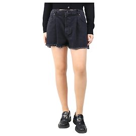 Autre Marque Shorts en denim noir effilochés - taille UK 12