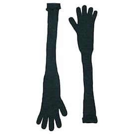 Lange Handschuhe aus dunkelgrünem Mohair - Marni