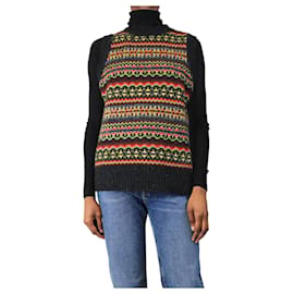 Dunkelgrauer Fair Isle Strickweste - Größe XS - Autre Marque