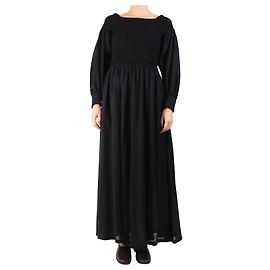 Max Mara Schwarzes gerafftes Maxikleid - Größe UK 12