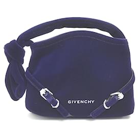 Borsa in velluto voile nano Givenchy in blu navy