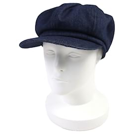 Cappello in denim con logo Triangolo Prada