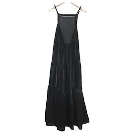 Autre Marque BAUME gestuftes, durchsichtiges, ärmelloses langes Kleid