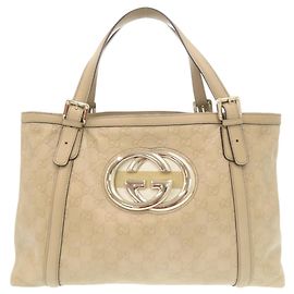 Beige Guccissima Leder Tote Bag von Gucci