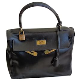 Borsa a mano Hermès Birkin 25 in pelle nera