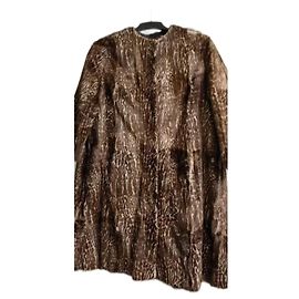 Giambattista Valli Ponyfell Mantel Braun