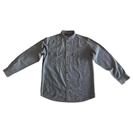 Herrenhemd grau meliert 100% Baumwolle Größe XL Adolfo Dominguez