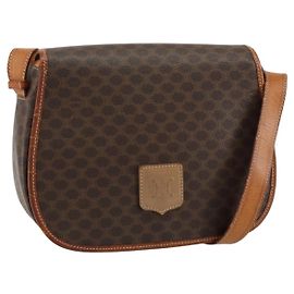 Céline Celine Macadam Shoulder Bag PVC Leather