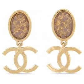 NUOVE ORECCHINI CHANEL LOGO CC PENDETE PIETRE DORATE