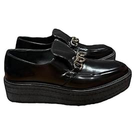 Prada Schokoladen Schwarz Leder 39