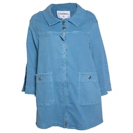 Abrigo de denim azul 17S de Chanel