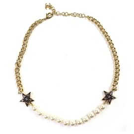 Collana choker in perle glitter Coco Mark Star di Chanel C24C
