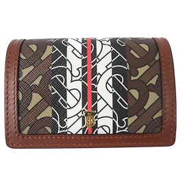 Portafoglio compatto a catena Burberry TB con stampa totale