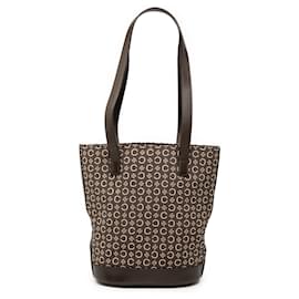 Borsa a secchiello in tela Macadam Celine marrone - Céline