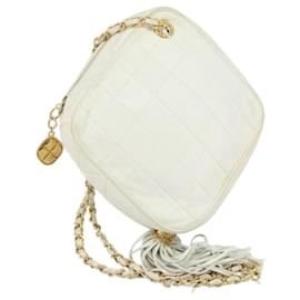 Chanel Vintage Diamante Borlas Bandolera Cuero Acolchado Pequeña