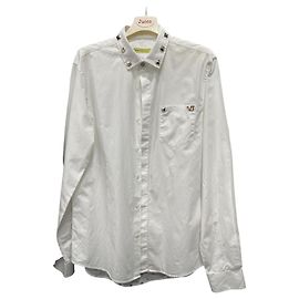 Versace Jeans Couture Hemd aus weißer Baumwolle mit Nieten